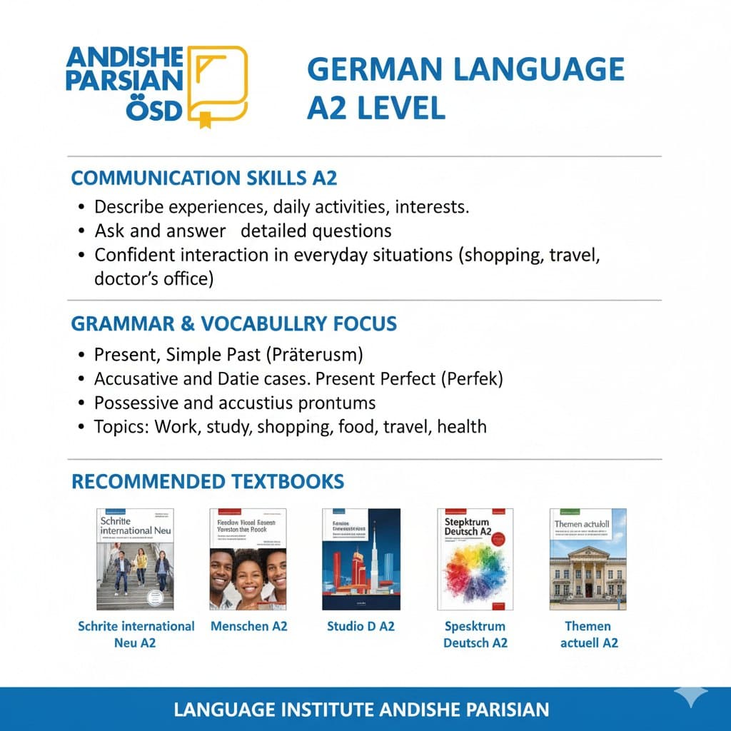 کتاب های آموزشی آلمانی سطح A2
